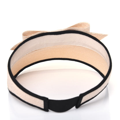 Chanel Straw Grosgrain Visor M Beige Black 5 of 7