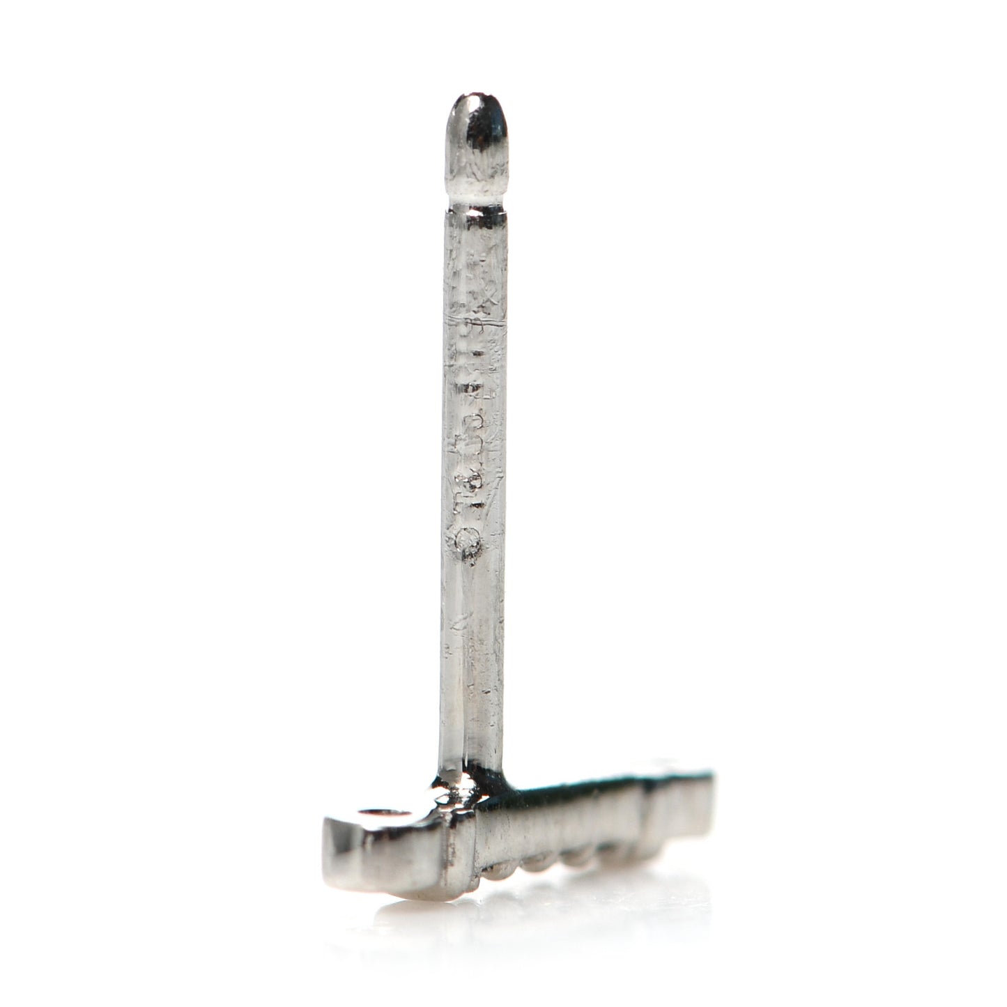 Platinum Diamond Fleur de Lis Key Bar Earrings