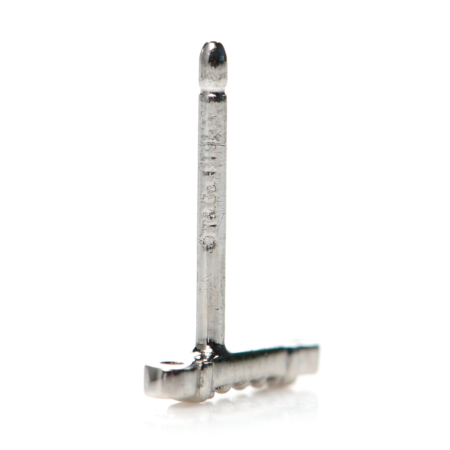 Tiffany Platinum Diamond Fleur de Lis Key Bar Earrings 4 of 5