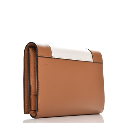 Celine Smooth Lambskin Medium Frame Multifunction Wallet Tan Optic White 3 of 10