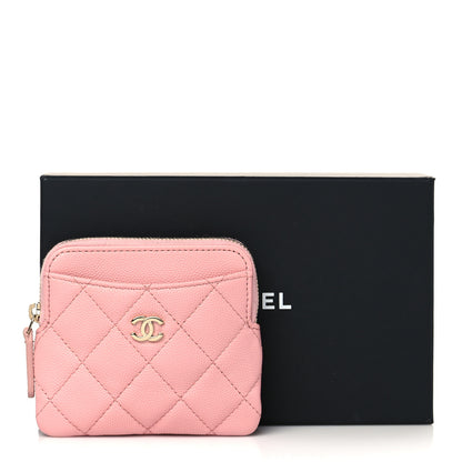 Chanel Caviar Quilted Zip Card Holder Wallet Light Pink 8 of 8