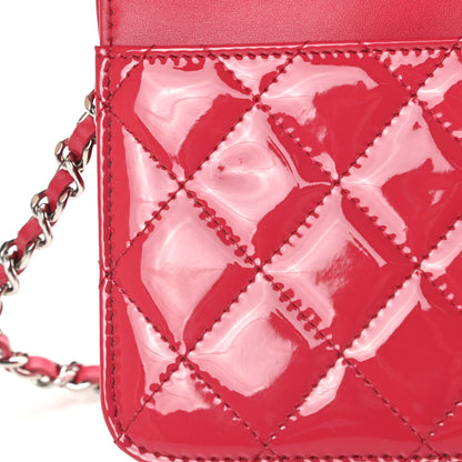 Chanel Patent Calfskin Quilted Boy Wallet On Chain WOC Pink 12 of 12