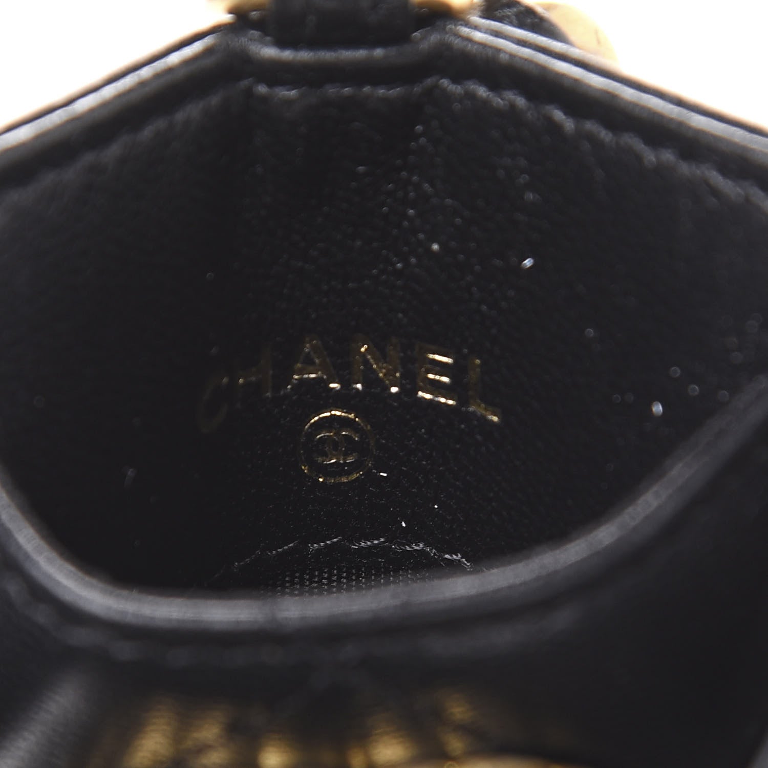 Chanel Goatskin Quilted Chanel 19 Card Holder On Chain Black 5 of 7