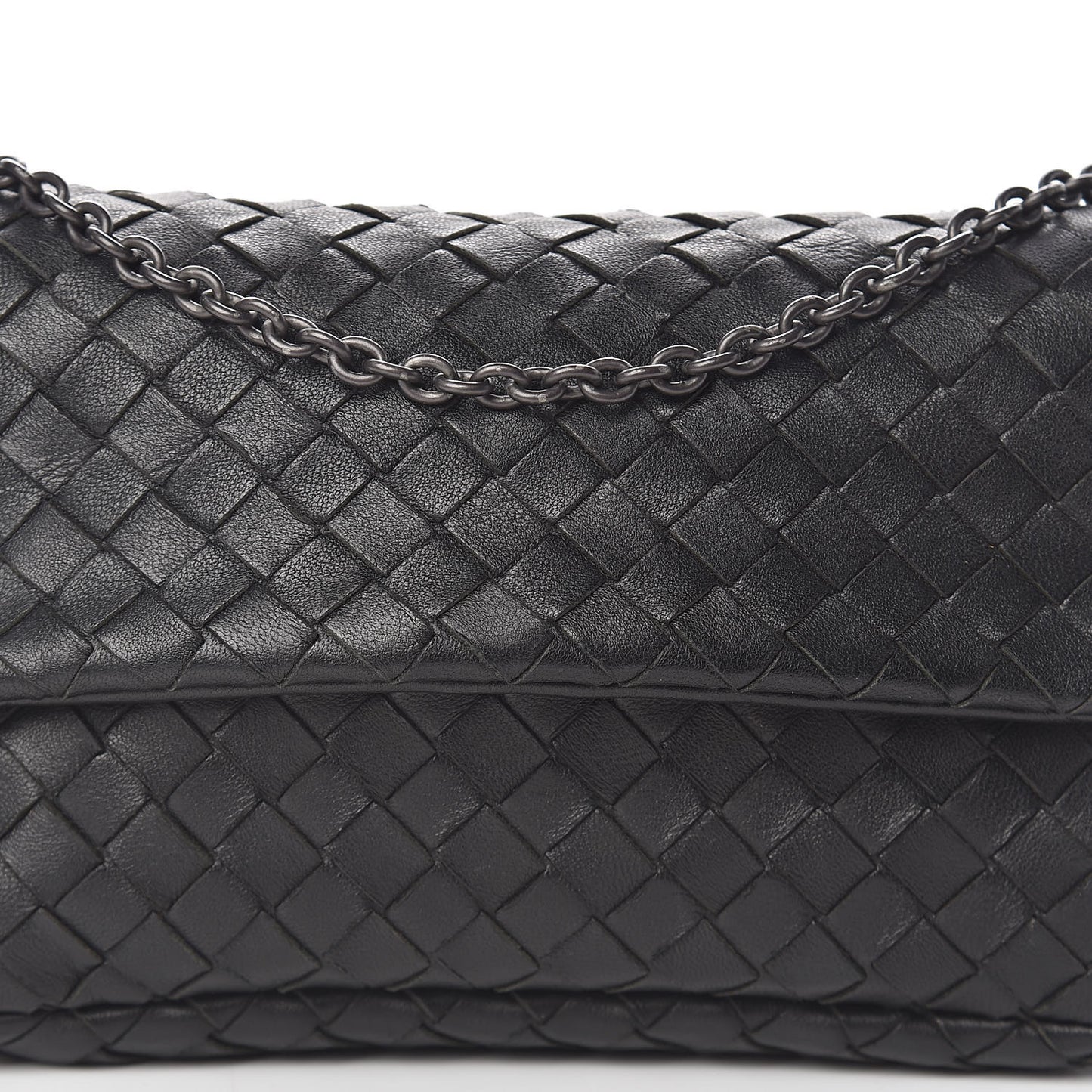 Nappa Intrecciato Small Chain Crossbody Black