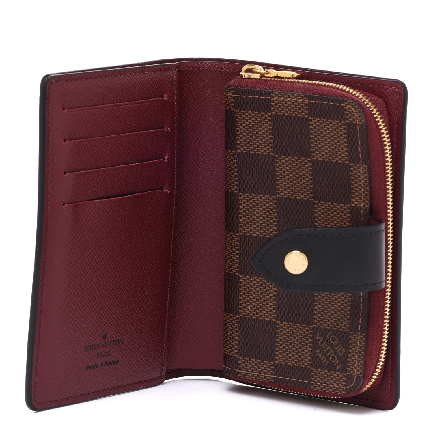 Louis Vuitton Damier Ebene Juliette Wallet Bordeaux Black 5 of 7
