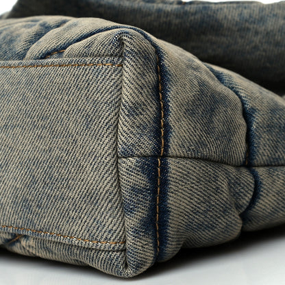 Saint Laurent Denim Quilted Toy Loulou Puffer Monogram Chain Satchel Rodeo Blue 9 of 9