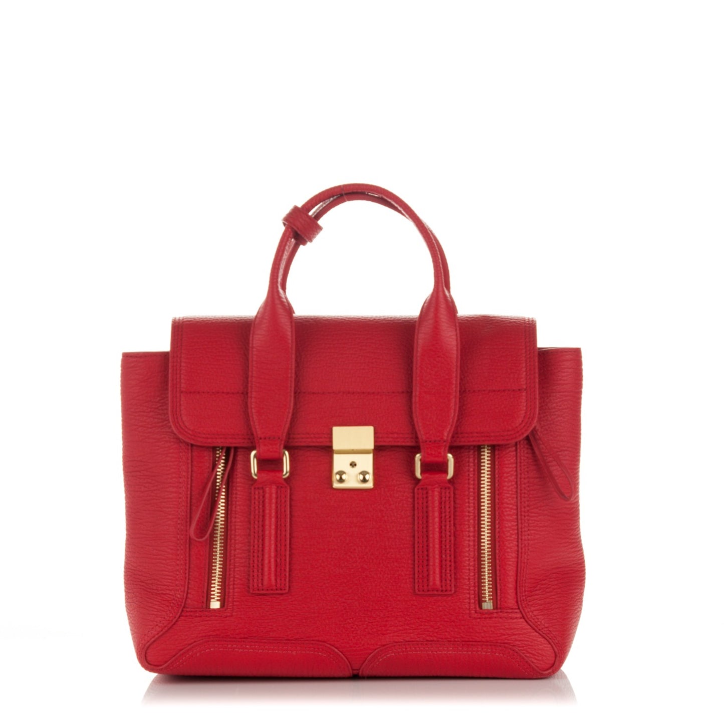 3.1 Textured Calfskin Medium Pashli Satchel Red