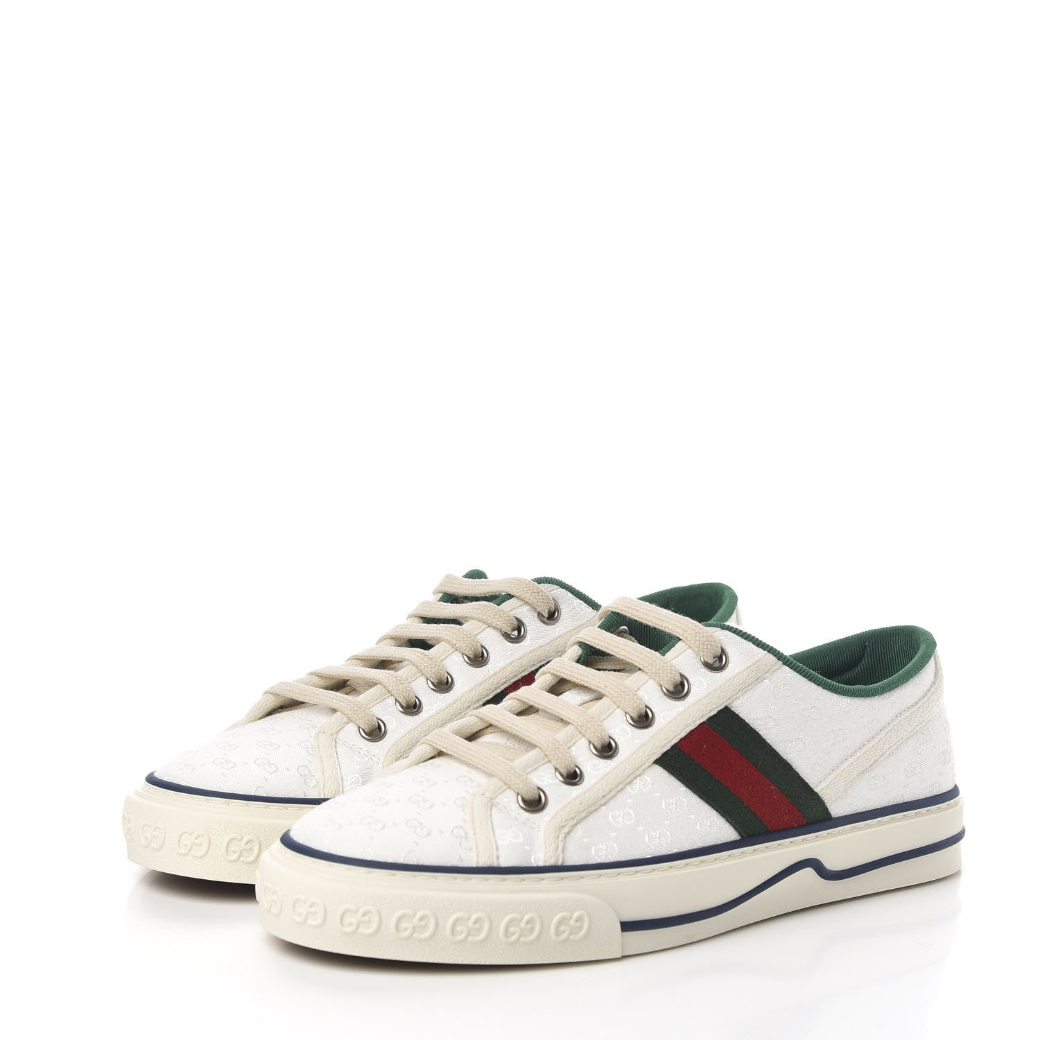 Gucci Jacquard Mini GG Monogram Web Womens 1977 Tennis Sneakers 37 White 3 of 8