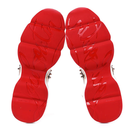 Christian Louboutin Satin Metallic Calfskin Glitter Specchio Studded 123 Run Flat Sneakers 41 Cortis 5 of 9