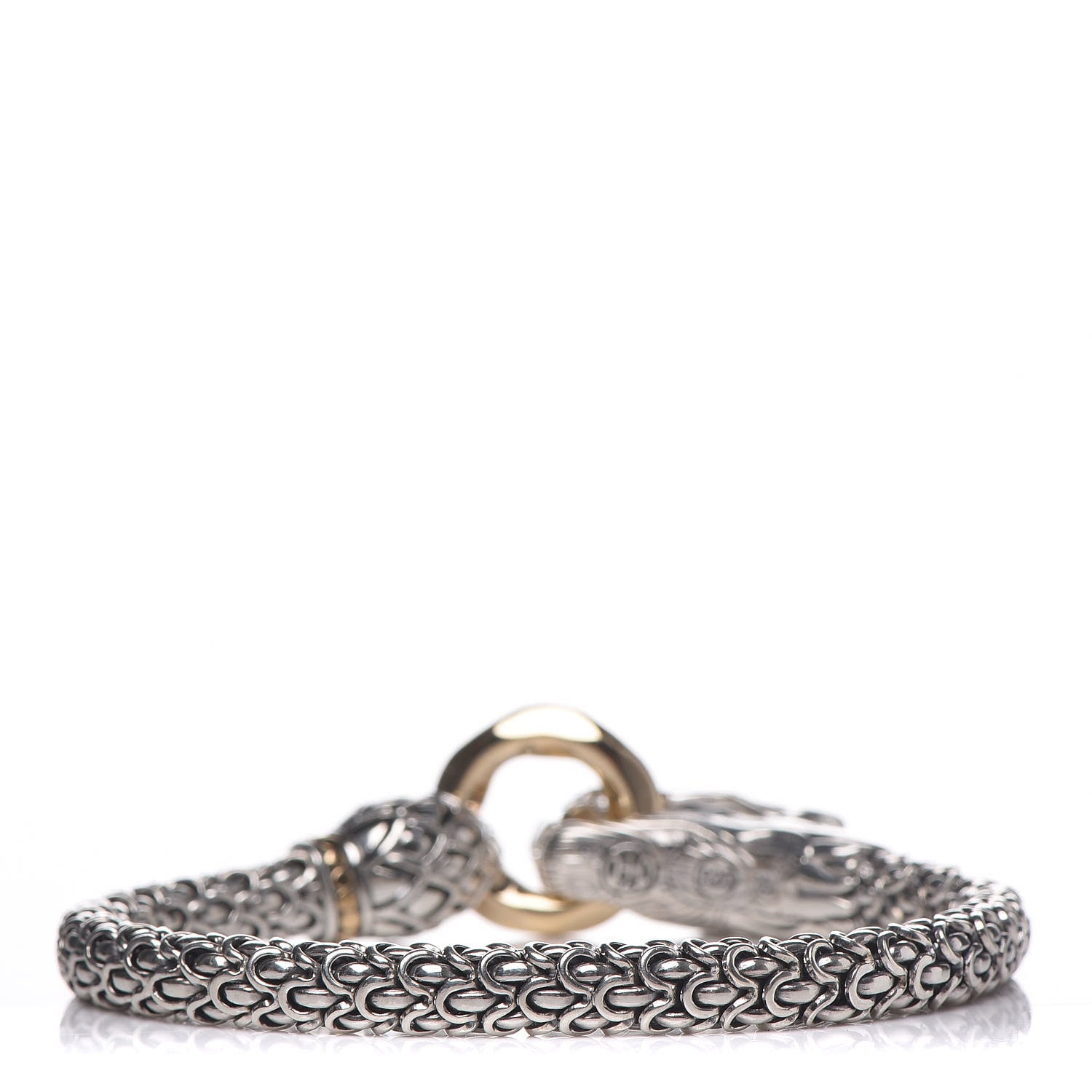 John Hardy Sterling Silver 18K Yellow Gold 6mm Naga Dragon Bracelet 4 of 6