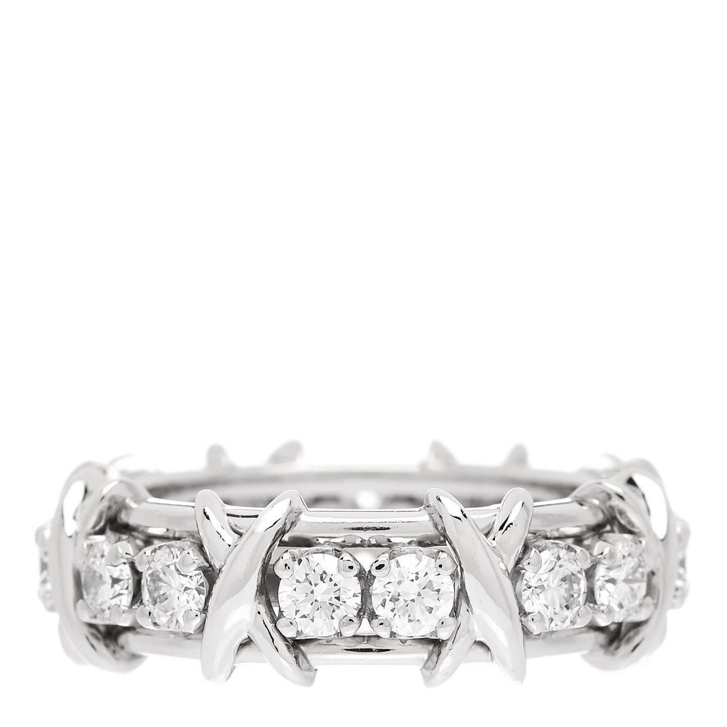 Platinum Diamond Schlumberger Sixteen Stone Ring 52 6