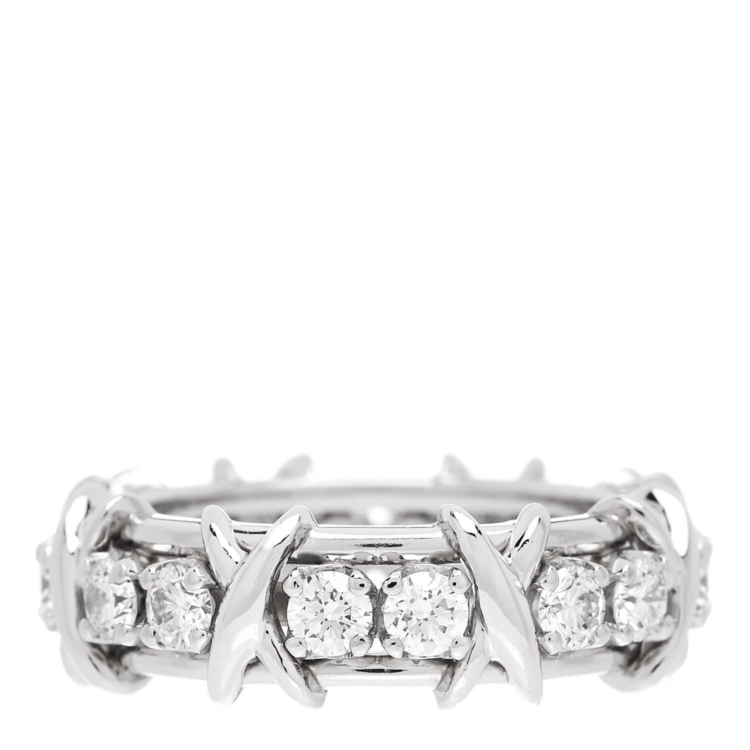 Tiffany Platinum Diamond Schlumberger Sixteen Stone Ring 52 6 1 of 6