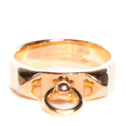 Hermes 18K Rose Gold PM Collier De Chien Ring 48 4.5 1 of 4