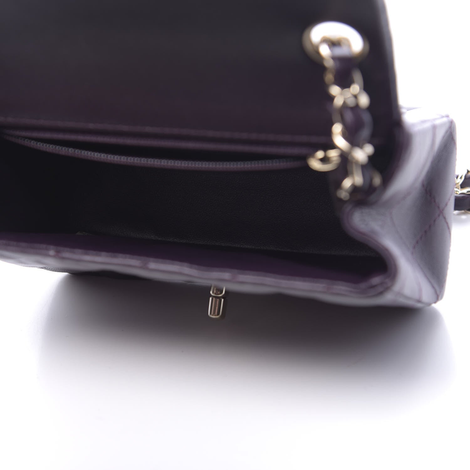 Chanel Lambskin Quilted Mini Square Flap Dark Purple 5 of 11