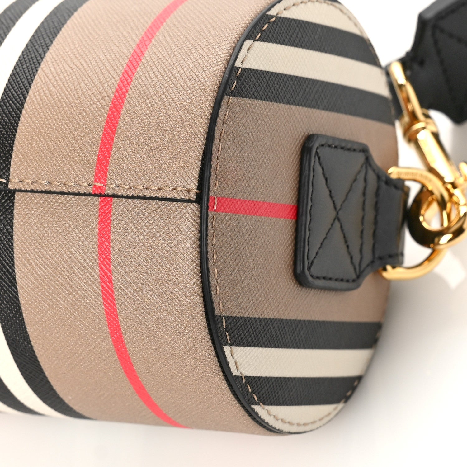 Burberry E-Canvas Calfskin Stripe Icon Barrel Bag Archive Beige 8 of 8