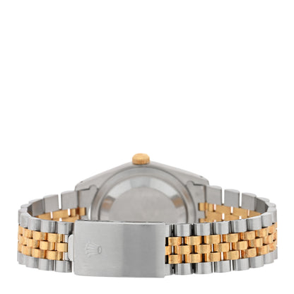Rolex Stainless Steel 18K Yellow Gold 36mm Oyster Perpetual Datejust Watch Silver 16233 3 of 4
