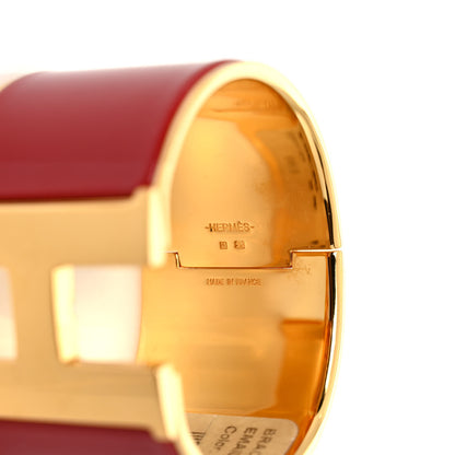 Hermes Enamel Clic Clac H Extra Wide Bracelet PM Red 4 of 6