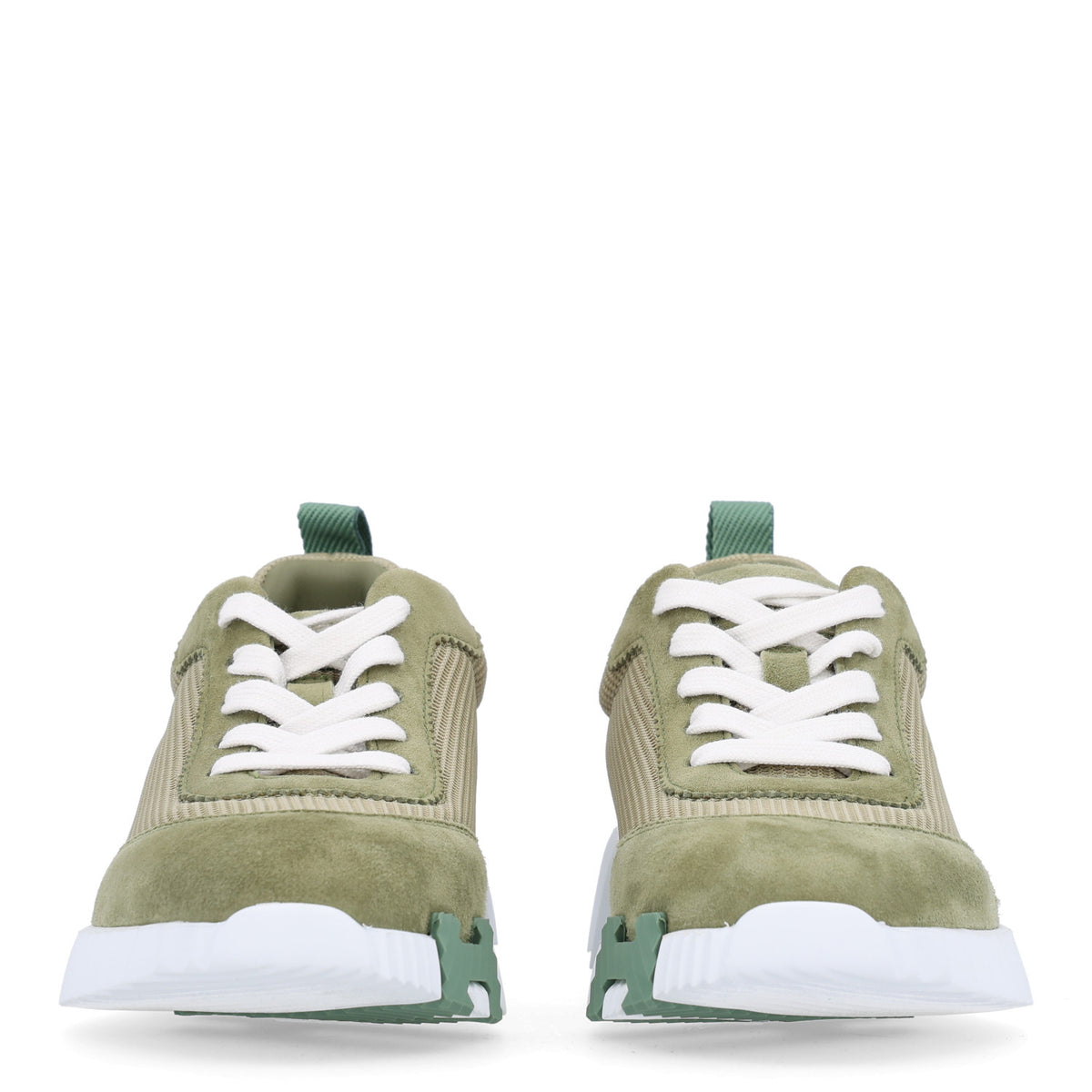 Hermes Technical Mesh Suede Goatskin Bouncing Sneakers 35 Vert Celadon 3 of 12