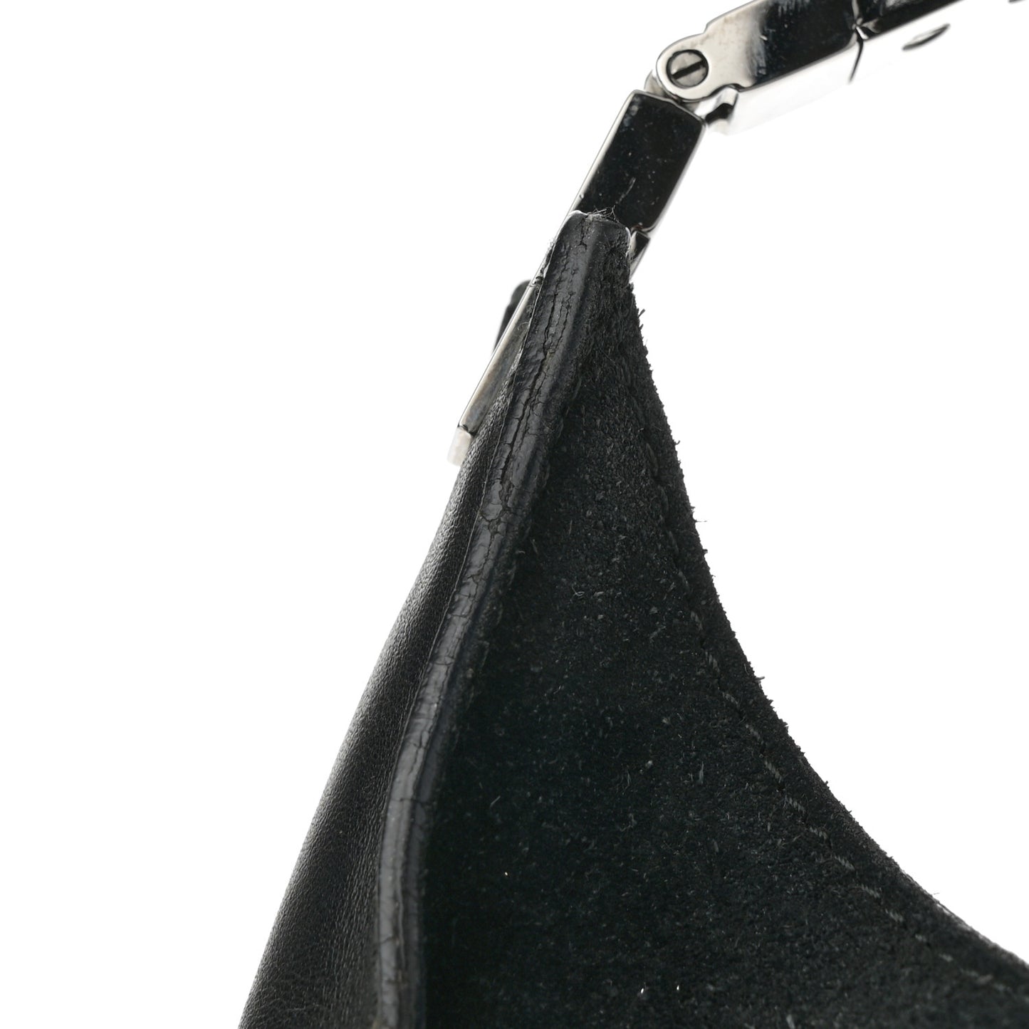 Suede Logo Hobo Bag Black