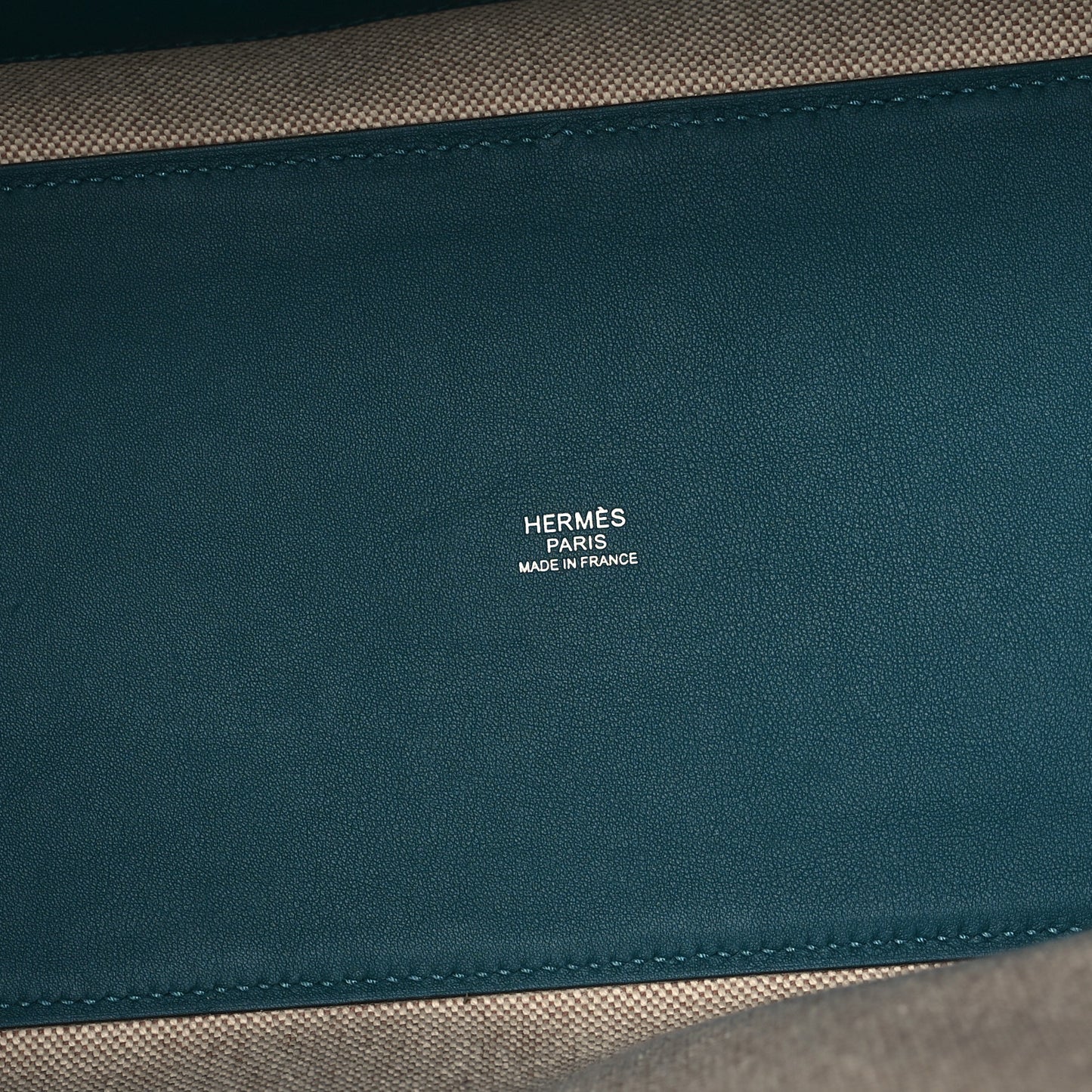 Swift Toile H Tufted Cabas H En Biais 40 Ecru Bleu Vert Bosphore