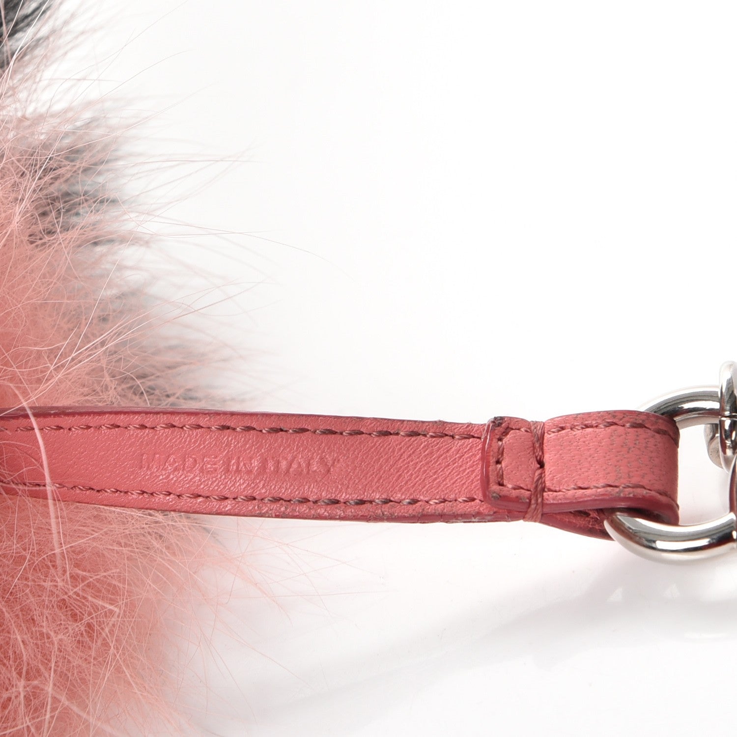 Fendi Fox Fur Y ABCharm Bag Charm Pink Black 5 of 6