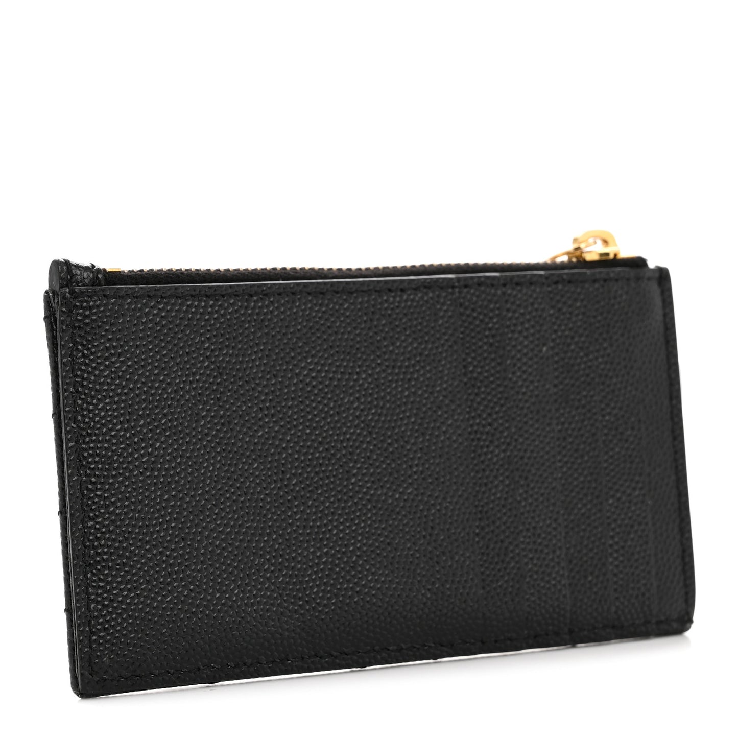 Grain De Poudre Matelasse Chevron Monogram Fragments Zippered Card Case Black