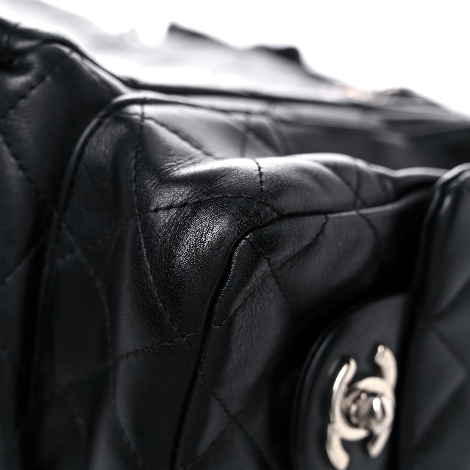 Chanel Calfskin Quilted Large Cambon Multipocket Reporter Black White 19 of 25