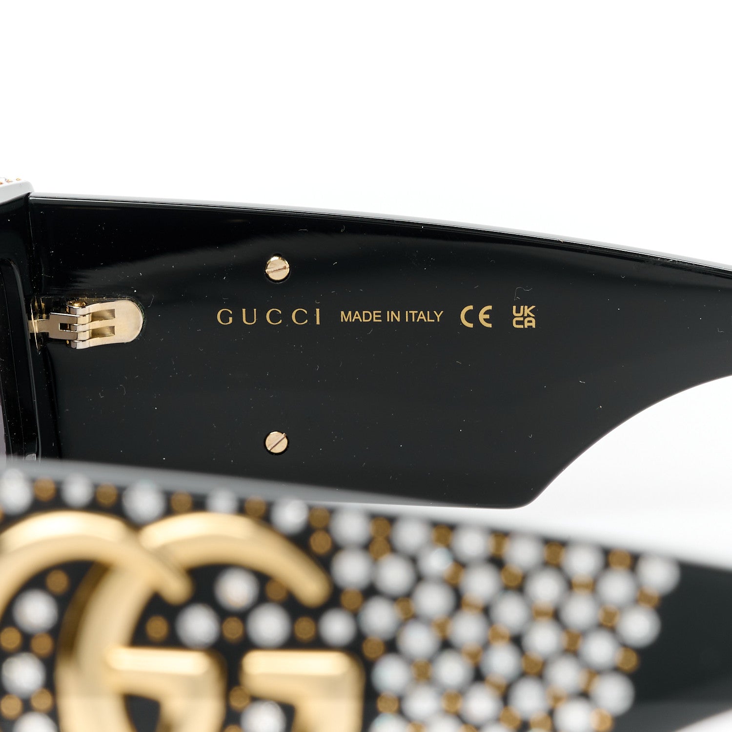 Gucci Acetate Crystal Studded Sunglasses GG1425S Black 6 of 9