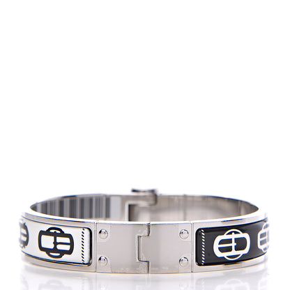 Hermes Enamel Printed Narrow Charniere Boucleries Modernes Hinged Bracelet S Positif Negatif 3 of 4
