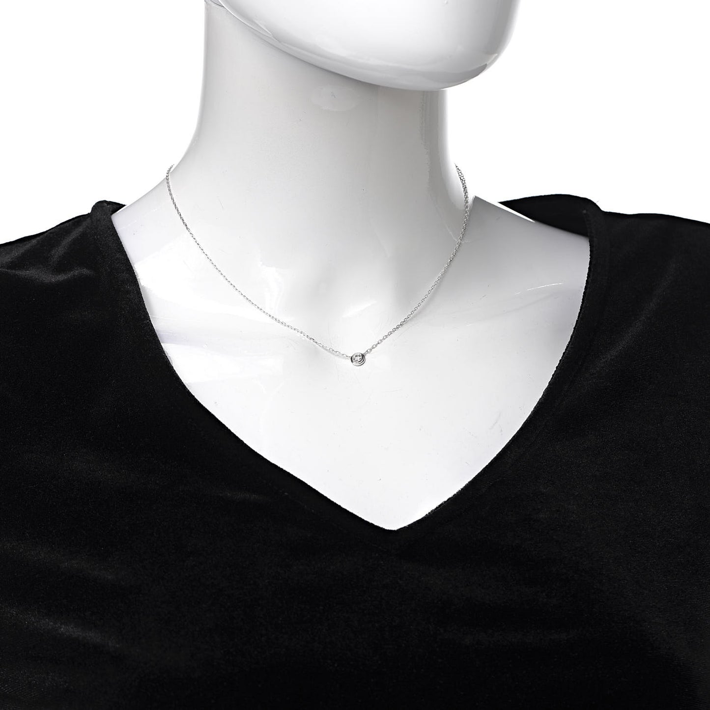 18K White Gold Diamond LM D'Amour Pendant Necklace