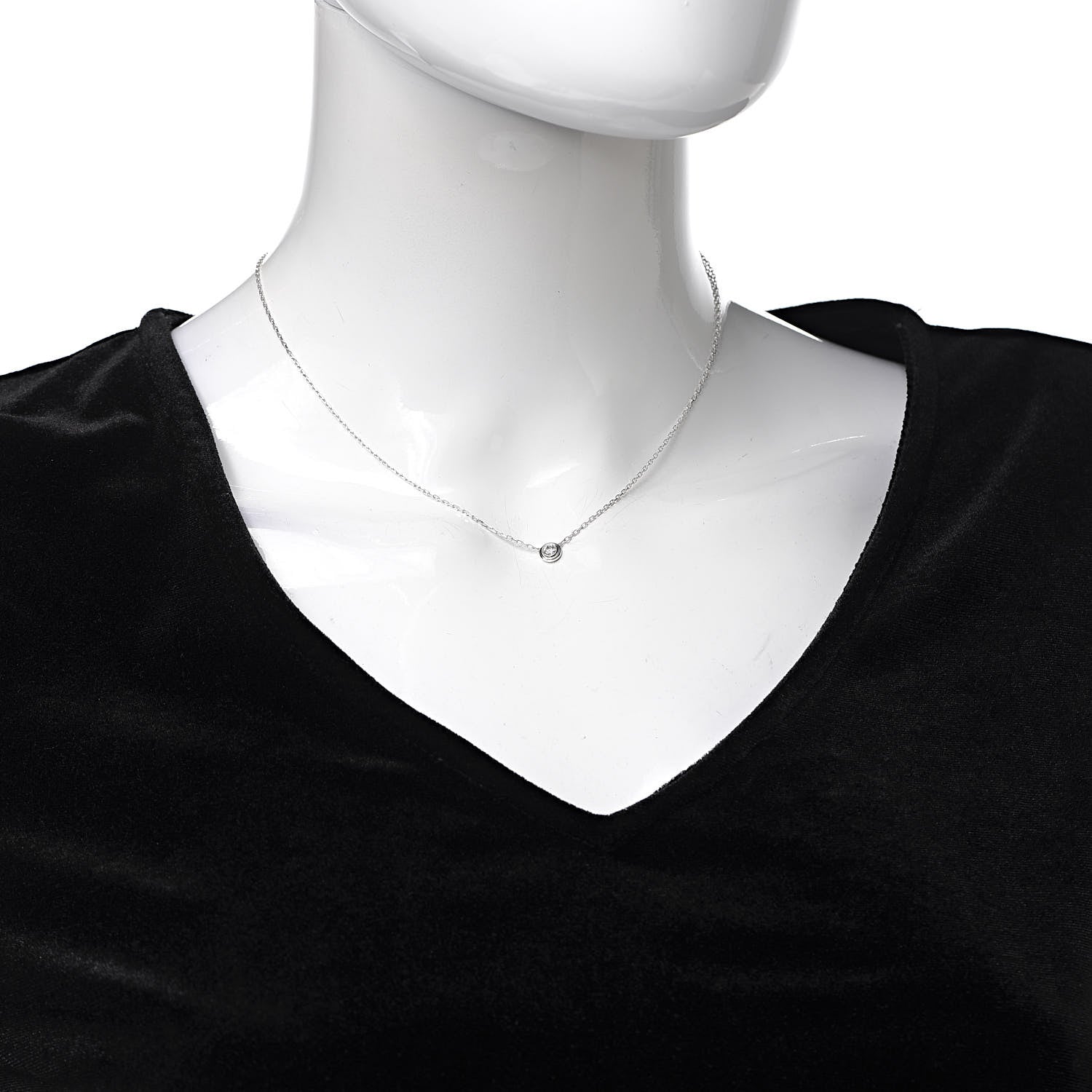 Cartier 18K White Gold Diamond LM D'Amour Pendant Necklace 2 of 6