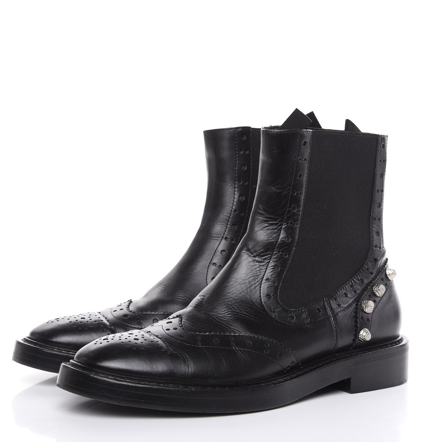 Balenciaga Calfskin Womens Studded Chelsea Boots 40 Black 3 of 10