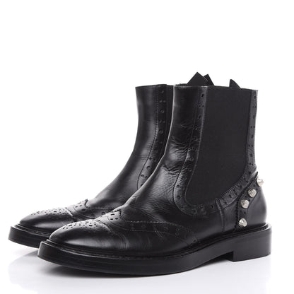 Balenciaga Calfskin Womens Studded Chelsea Boots 40 Black 3 of 10