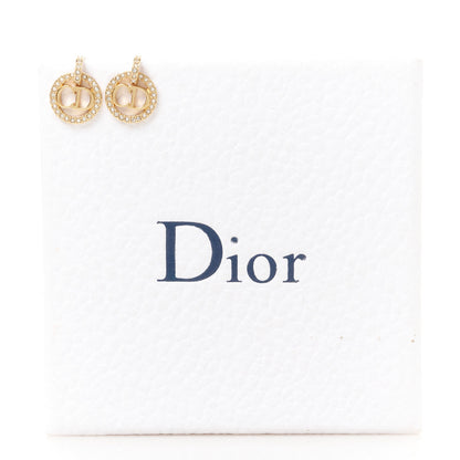 Christian Dior Metal Crystal Petit CD Earrings Gold 5 of 5