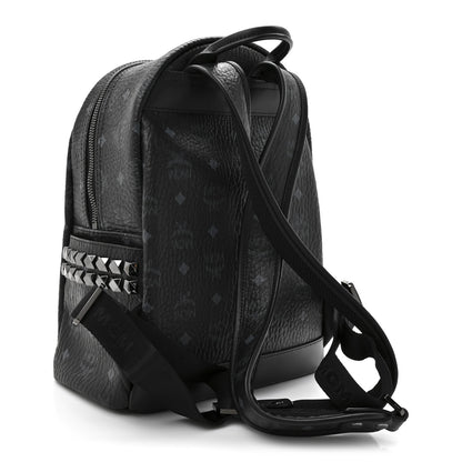 MCM Visetos Medium Side Studs Stark Backpack Black 3 of 9