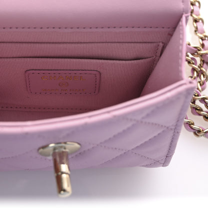 Chanel Lambskin Quilted Mini Trendy CC Clutch With Chain Pink 6 of 10