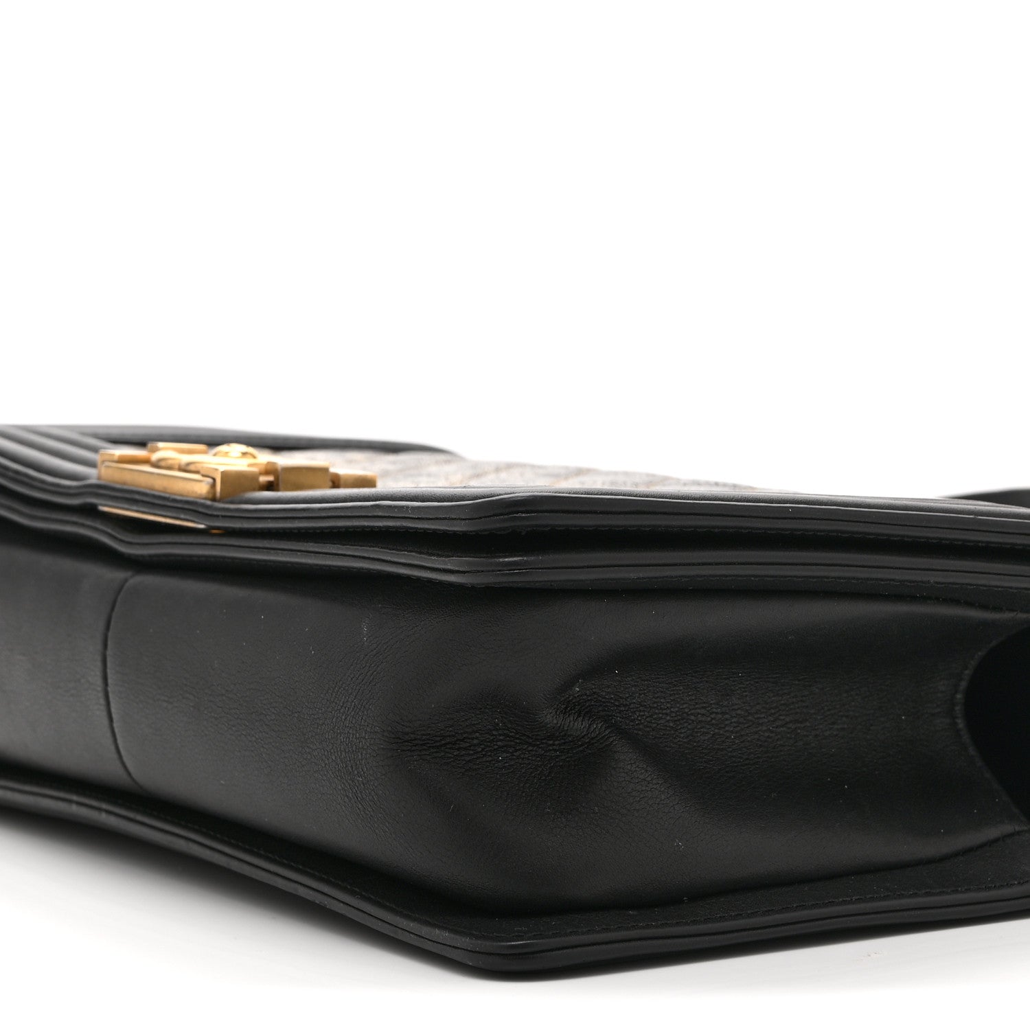 Chanel Metallic Crumpled Goatskin Medium Boy Flap Black Gold 10 of 10