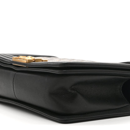 Chanel Metallic Crumpled Goatskin Medium Boy Flap Black Gold 10 of 10