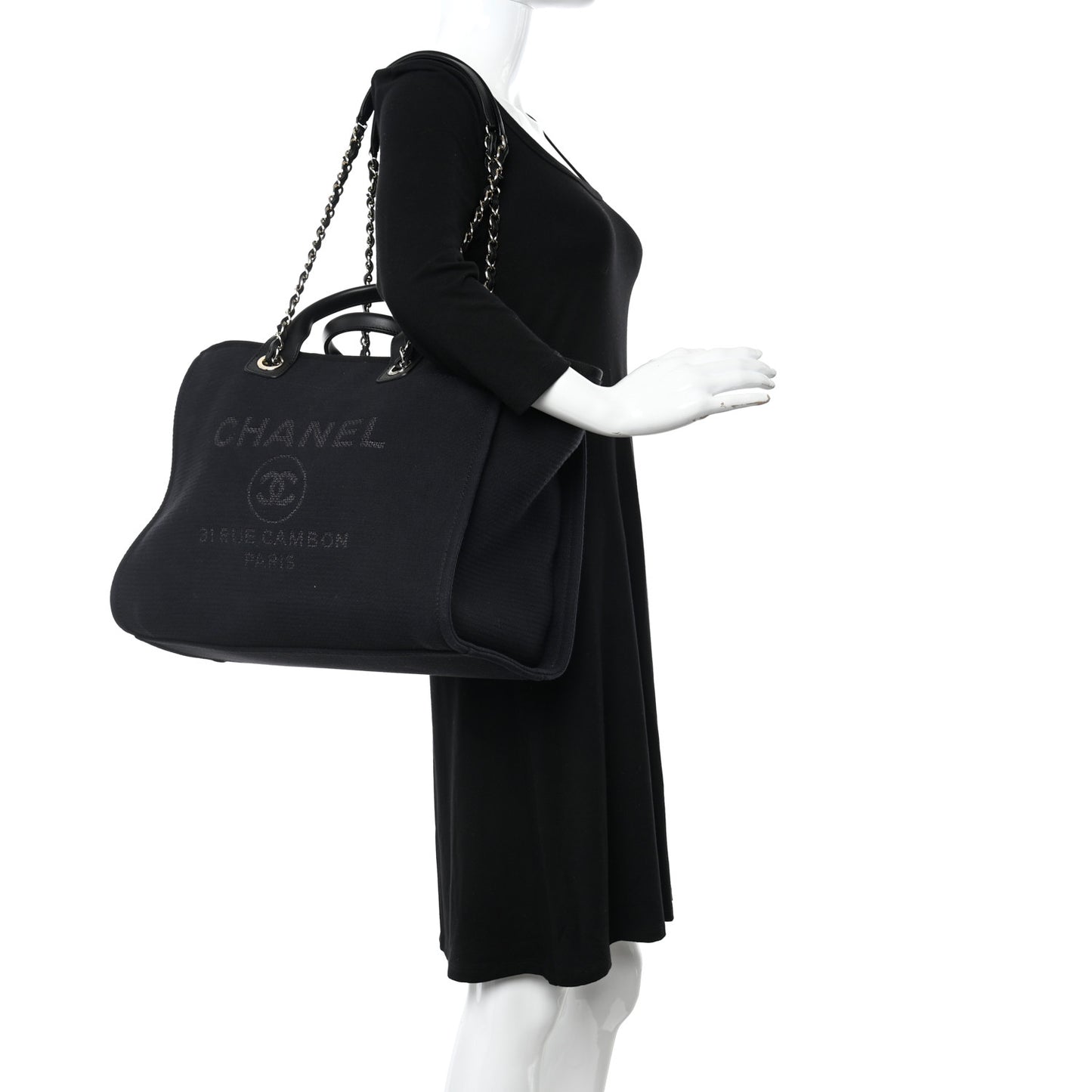 Mixed Fibers Medium Deauville Tote Black