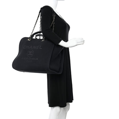 Chanel Mixed Fibers Medium Deauville Tote Black 2 of 11
