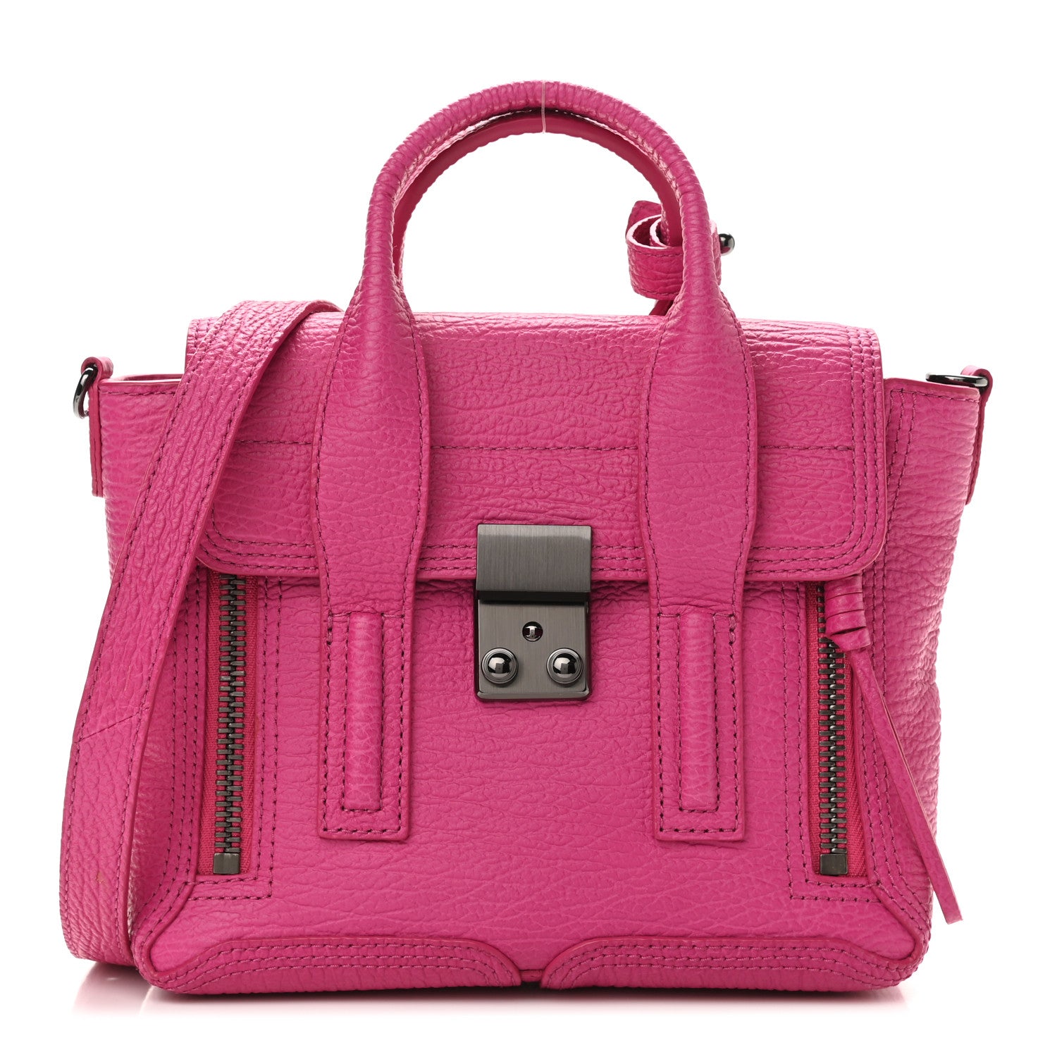 3.1 Phillip Lim Textured Calfskin Mini Pashli Satchel Bright Fuchsia 1 of 8