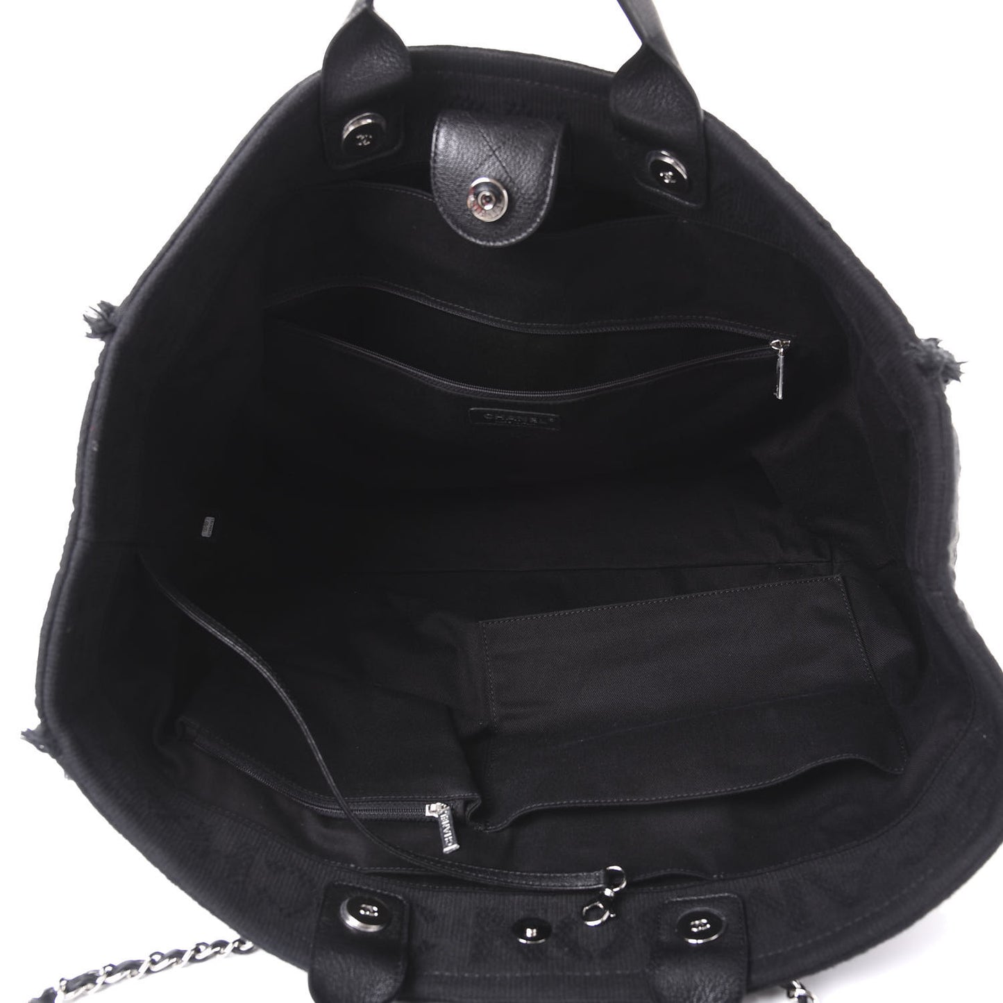 Canvas Extra Large Double Face Shopping Tote Black