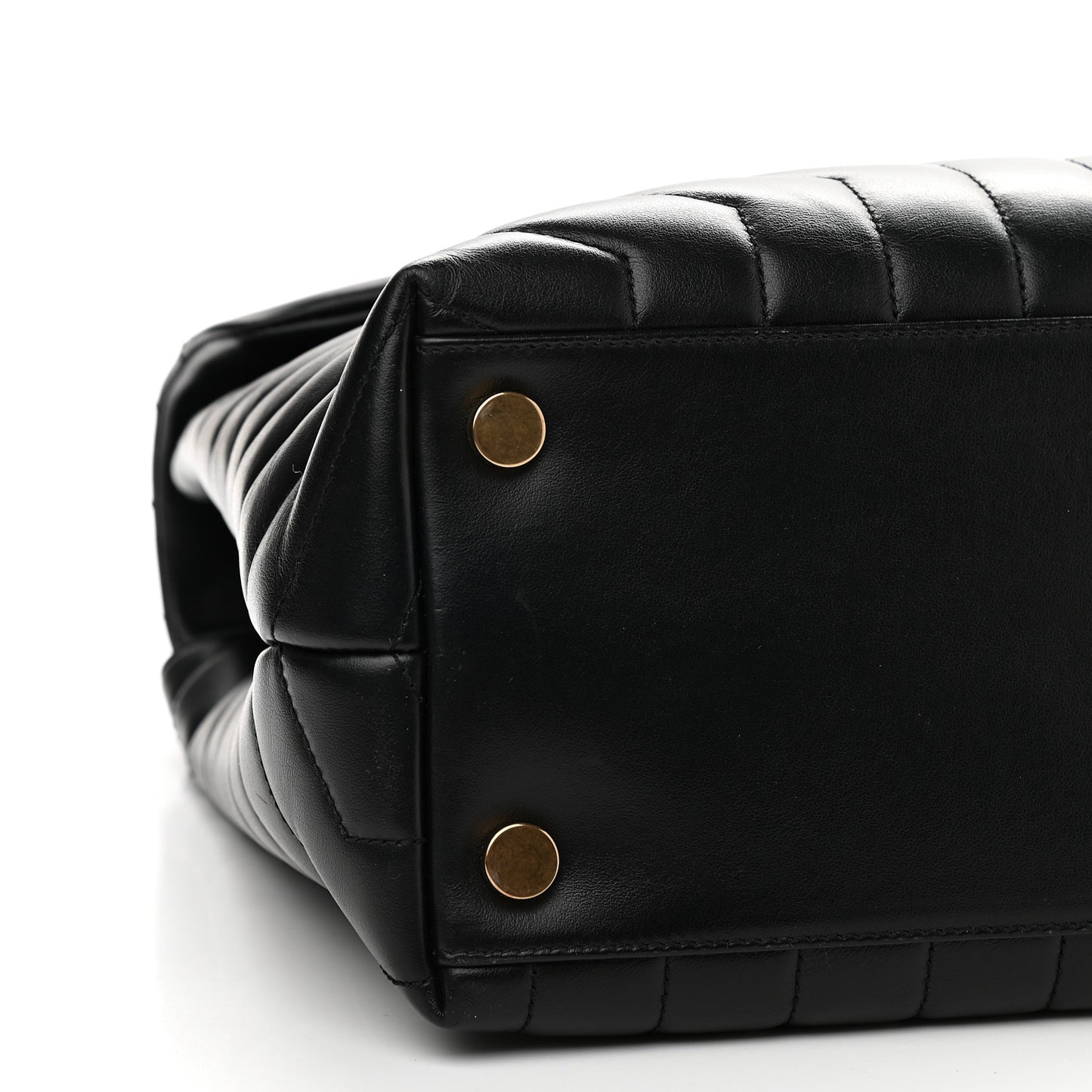 Calfskin Y Quilted Monogram Large Loulou Chain Satchel Black