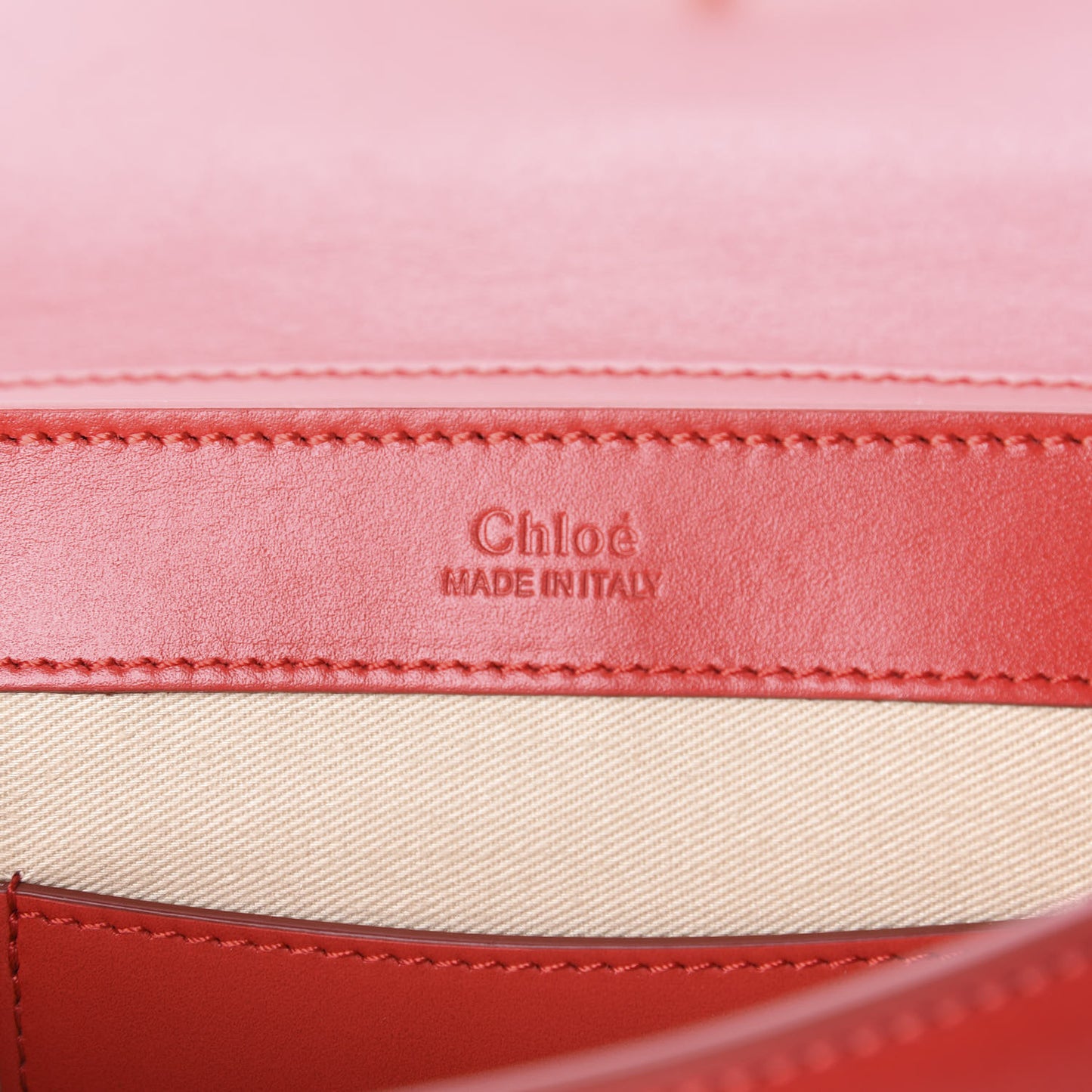 Calfskin Suede C Clutch With Chain Plaid Red