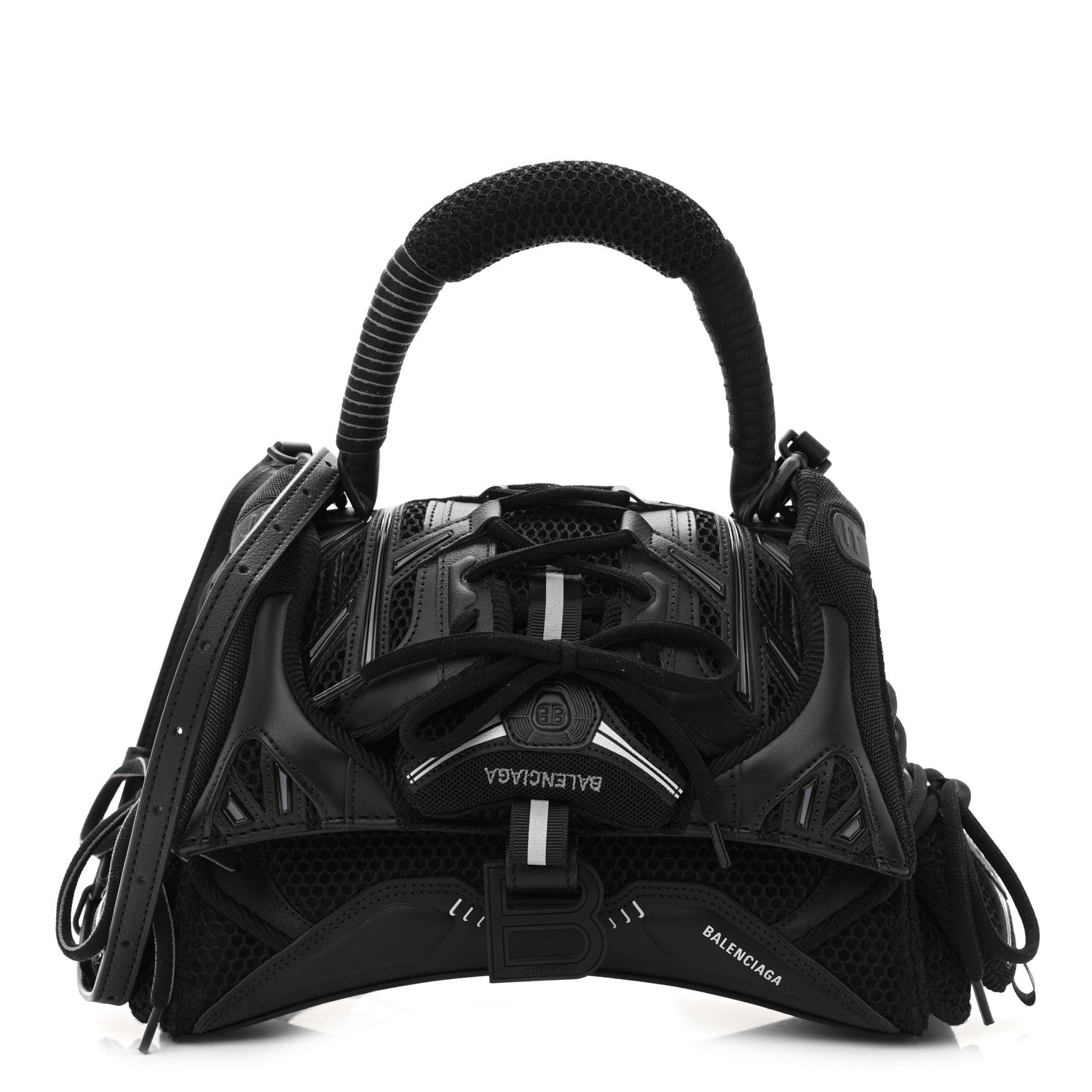 Balenciaga Faux Calfskin Fabric Small Sneakerhead Top Handle Bag Black 1 of 9