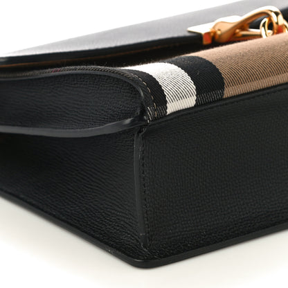 Burberry Derby Calfskin House Check Small Macken Crossbody Bag Black 10 of 13