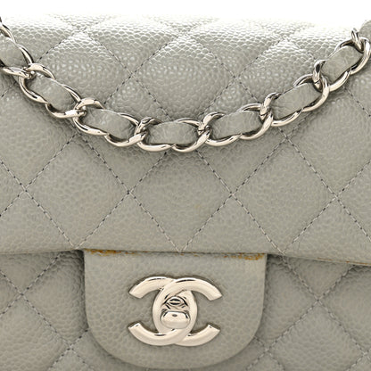 Chanel Caviar Quilted Mini Rectangular Flap Light Grey 9 of 13