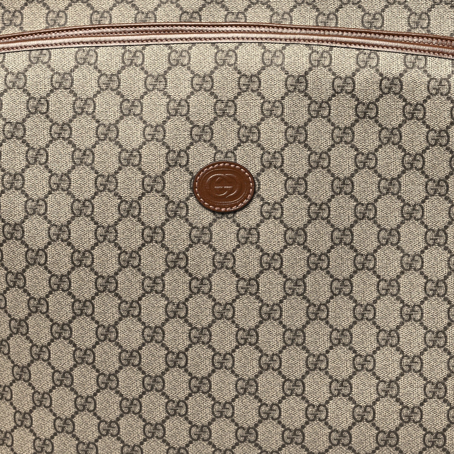 Gucci GG Supreme Monogram Azalea Calfskin Retro Interlocking G Hanger Garment Bag Beige Ebony Brown Sugar 8 of 11