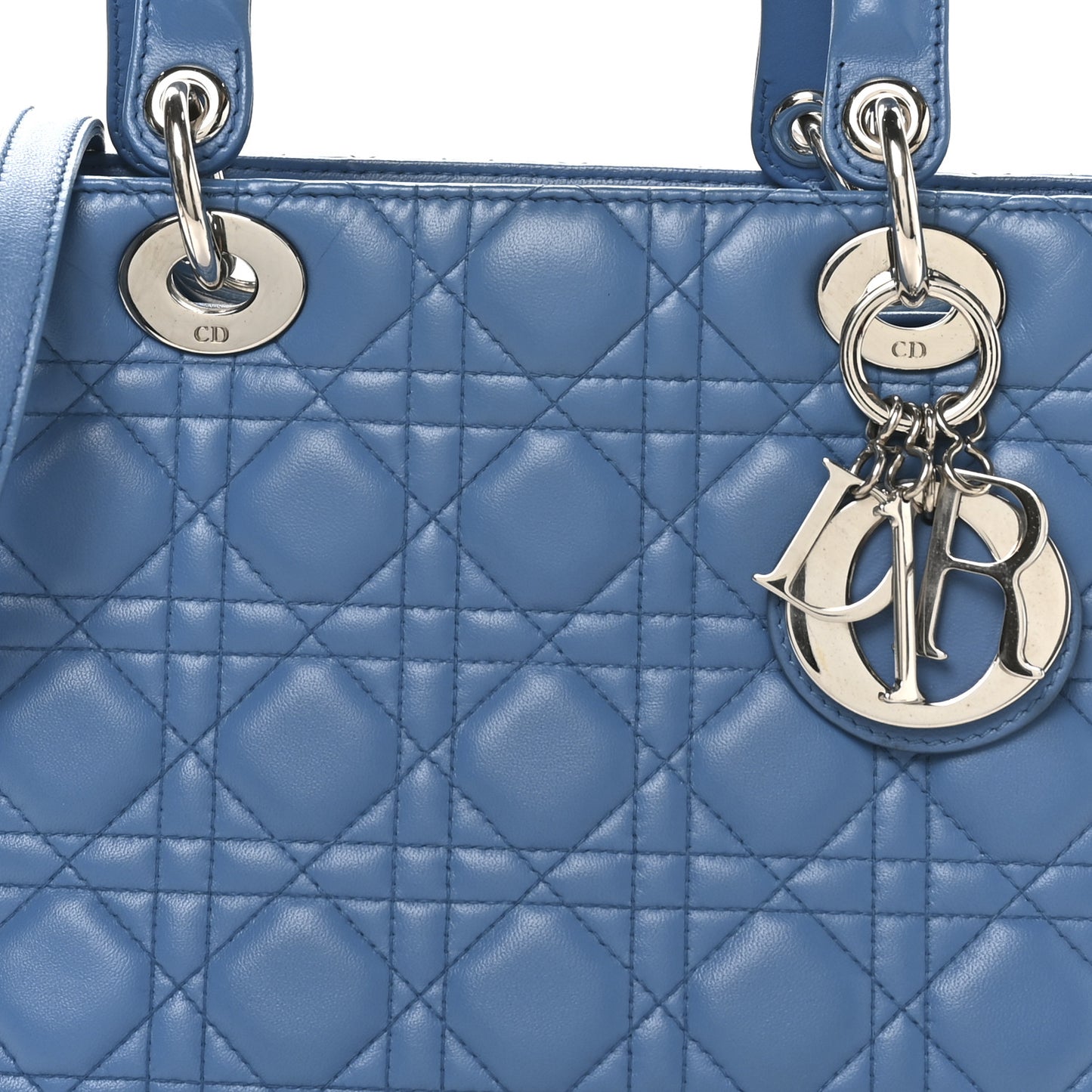 Lambskin Cannage Medium Lady Dior Blue