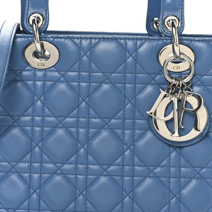 Christian Dior Lambskin Cannage Medium Lady Dior Blue 8 of 10